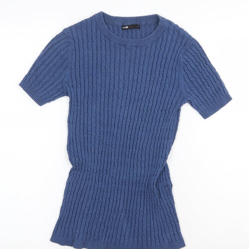 Oodji Womens Blue Round Neck Cotton Pullover Jumper Size M