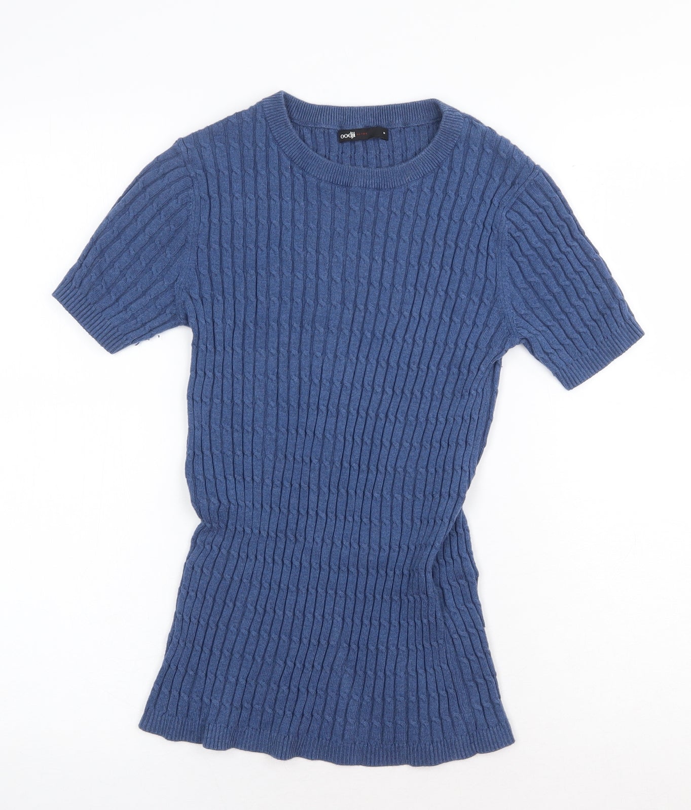 Oodji Womens Blue Round Neck Cotton Pullover Jumper Size M