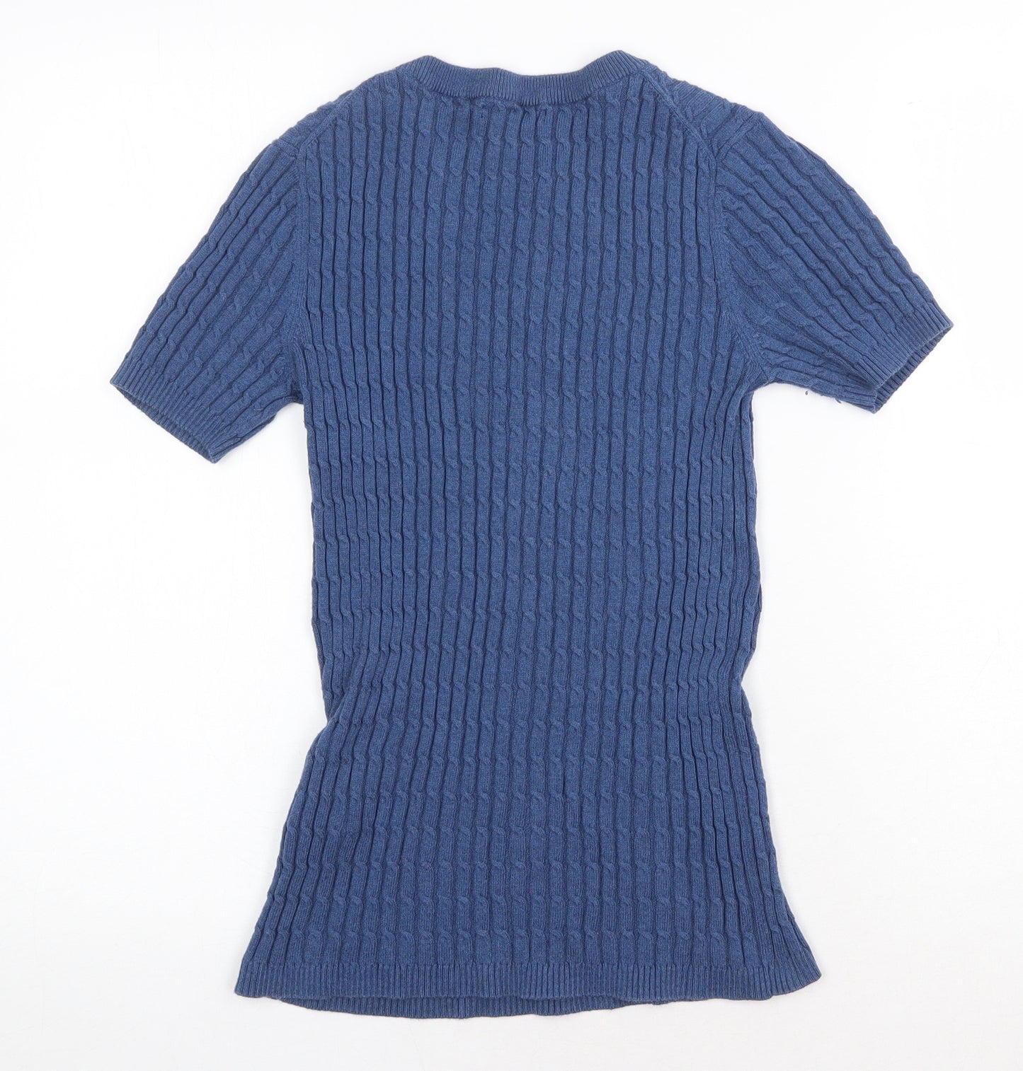 Oodji Womens Blue Round Neck Cotton Pullover Jumper Size M