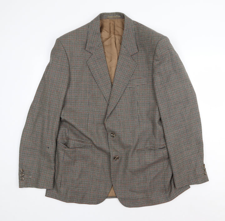 Varteks International Mens Brown Geometric Polyester Jacket Suit Jacket Size 40 Regular