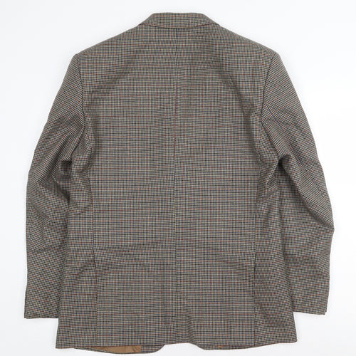 Varteks International Mens Brown Geometric Polyester Jacket Suit Jacket Size 40 Regular