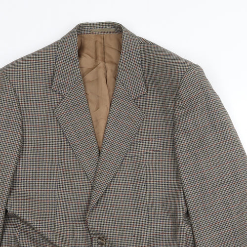 Varteks International Mens Brown Geometric Polyester Jacket Suit Jacket Size 40 Regular