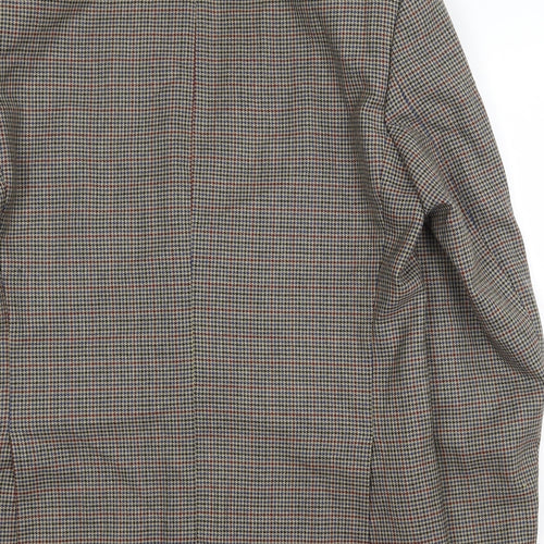 Varteks International Mens Brown Geometric Polyester Jacket Suit Jacket Size 40 Regular