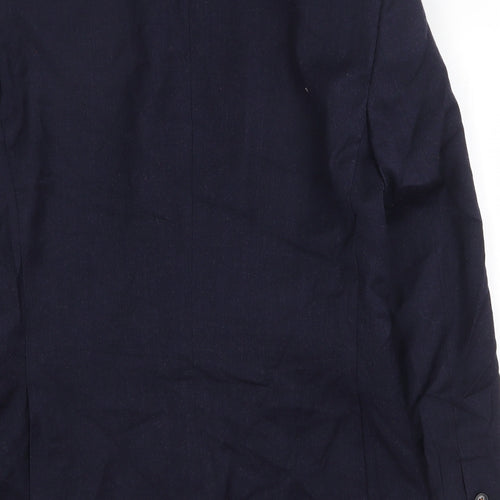 Burton Mens Blue Wool Jacket Suit Jacket Size 38 Regular