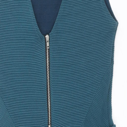 Divided by H&M Womens Blue Polyester Mini Size 10 Scoop Neck Zip