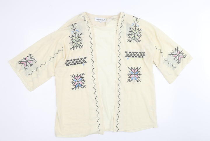 Missguided Womens Beige Polyester Kimono Blouse Size M V-Neck