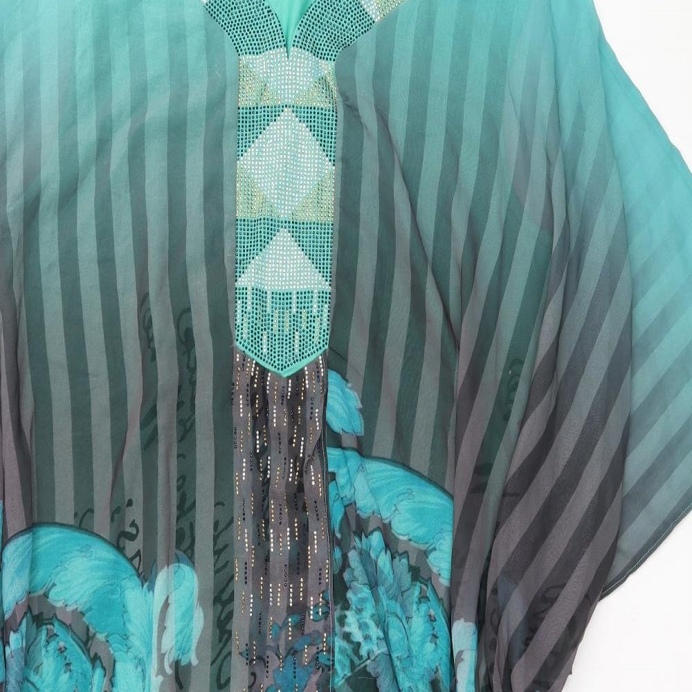 Balerina Womens Multicoloured Geometric Polyester Kaftan Size XL V-Neck Pullover