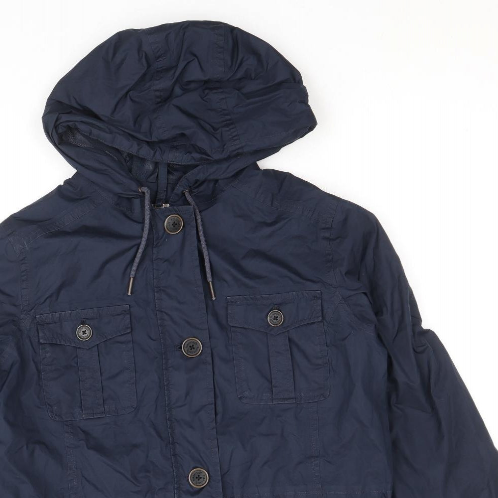 Timberland Mens Blue Rain Coat Coat Size M Zip