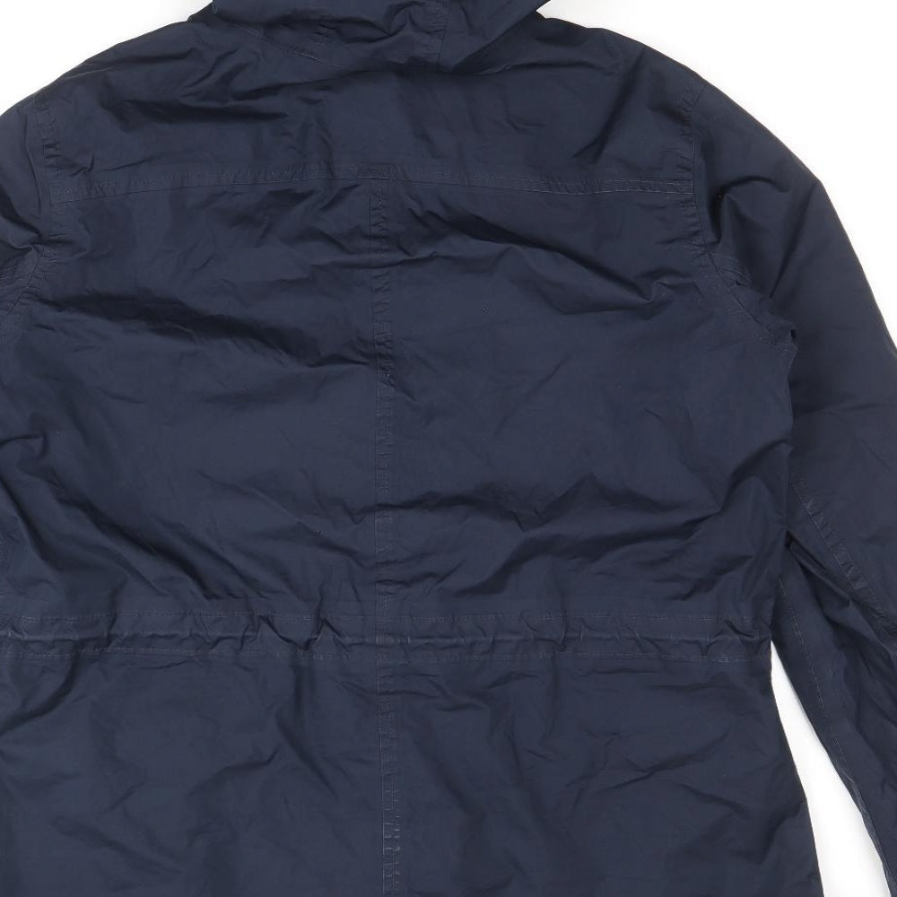 Timberland Mens Blue Rain Coat Coat Size M Zip