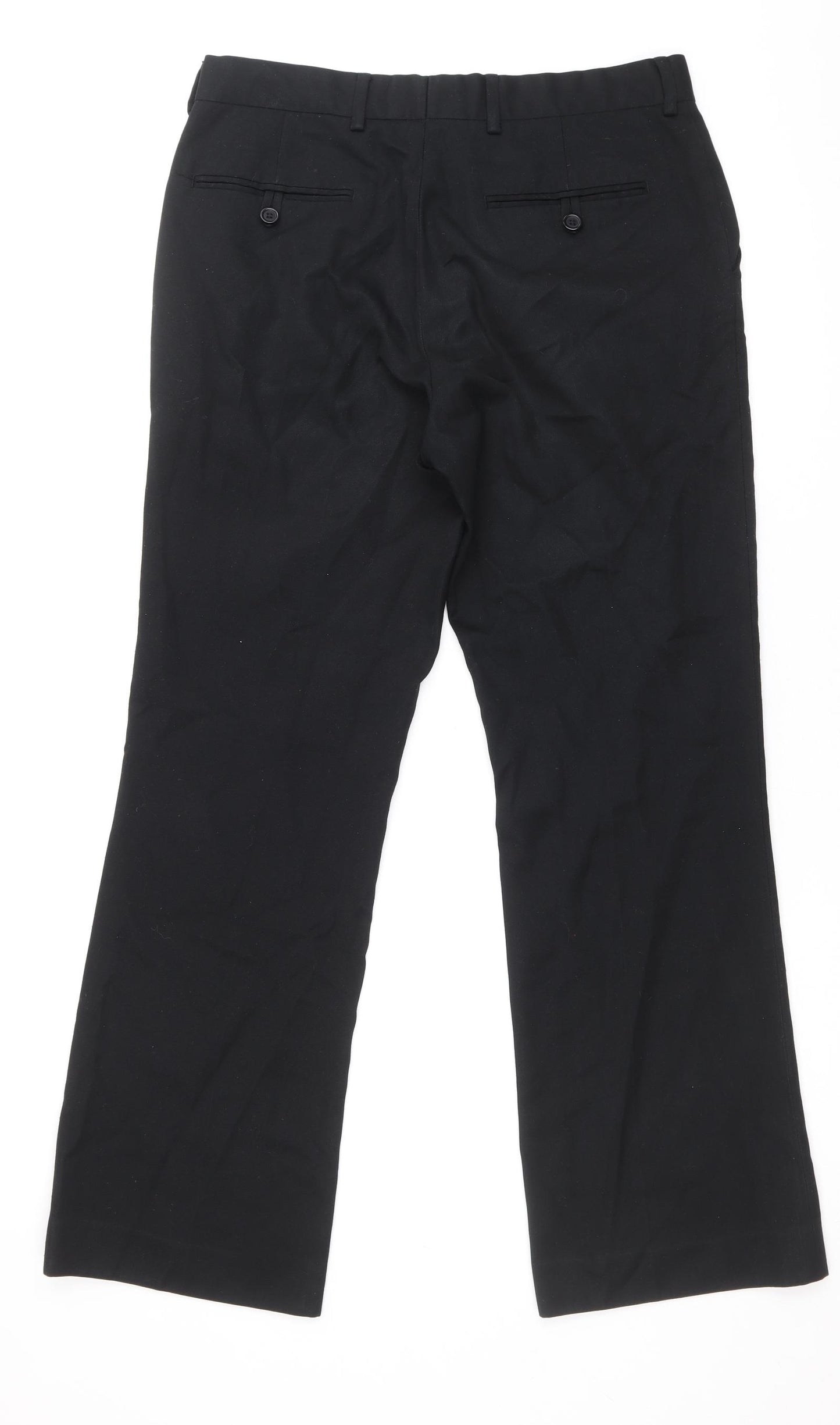 Burton Mens Black Polyester Trousers Size 32 in Regular Zip