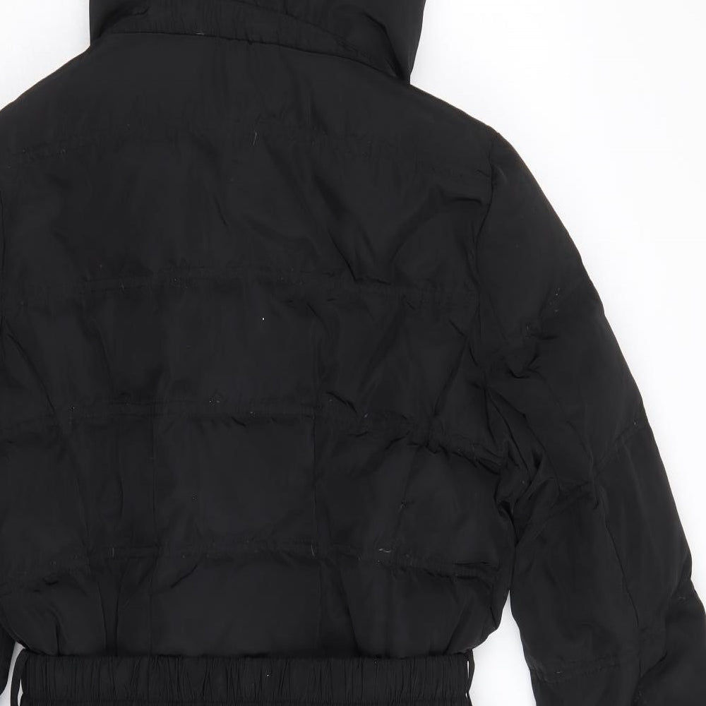 H&M Womens Black Parka Coat Size S Zip