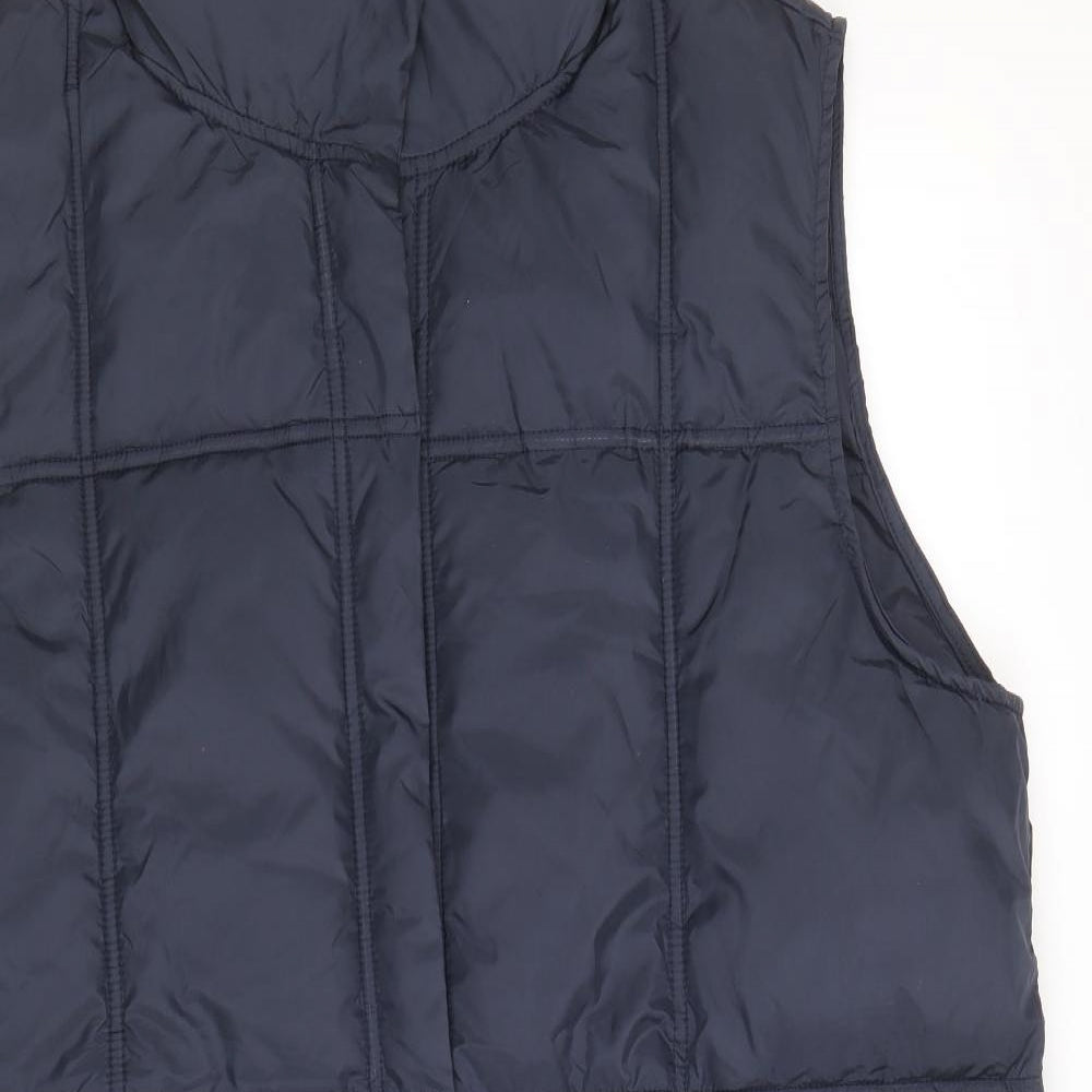 Native Youth Mens Blue Quilted Waistcoat Size L Zip
