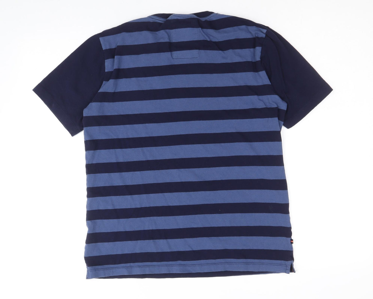 Luke Boys Blue Striped 100% Cotton Basic T-Shirt Size 13-14 Years Round Neck Pullover