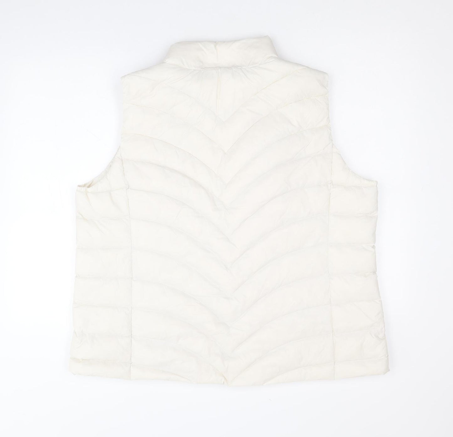 Marks and Spencer Womens Ivory Gilet Jacket Size 20 Zip