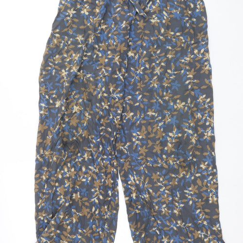 Blue Ginger Womens Multicoloured Geometric Viscose Harem Trousers Size XS Regular Tie