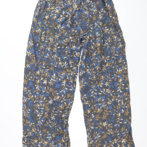 Blue Ginger Womens Multicoloured Geometric Viscose Harem Trousers Size XS Regular Tie