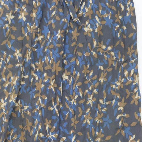 Blue Ginger Womens Multicoloured Geometric Viscose Harem Trousers Size XS Regular Tie