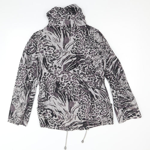 New Look Womens Grey Geometric Jacket Size 10 Zip