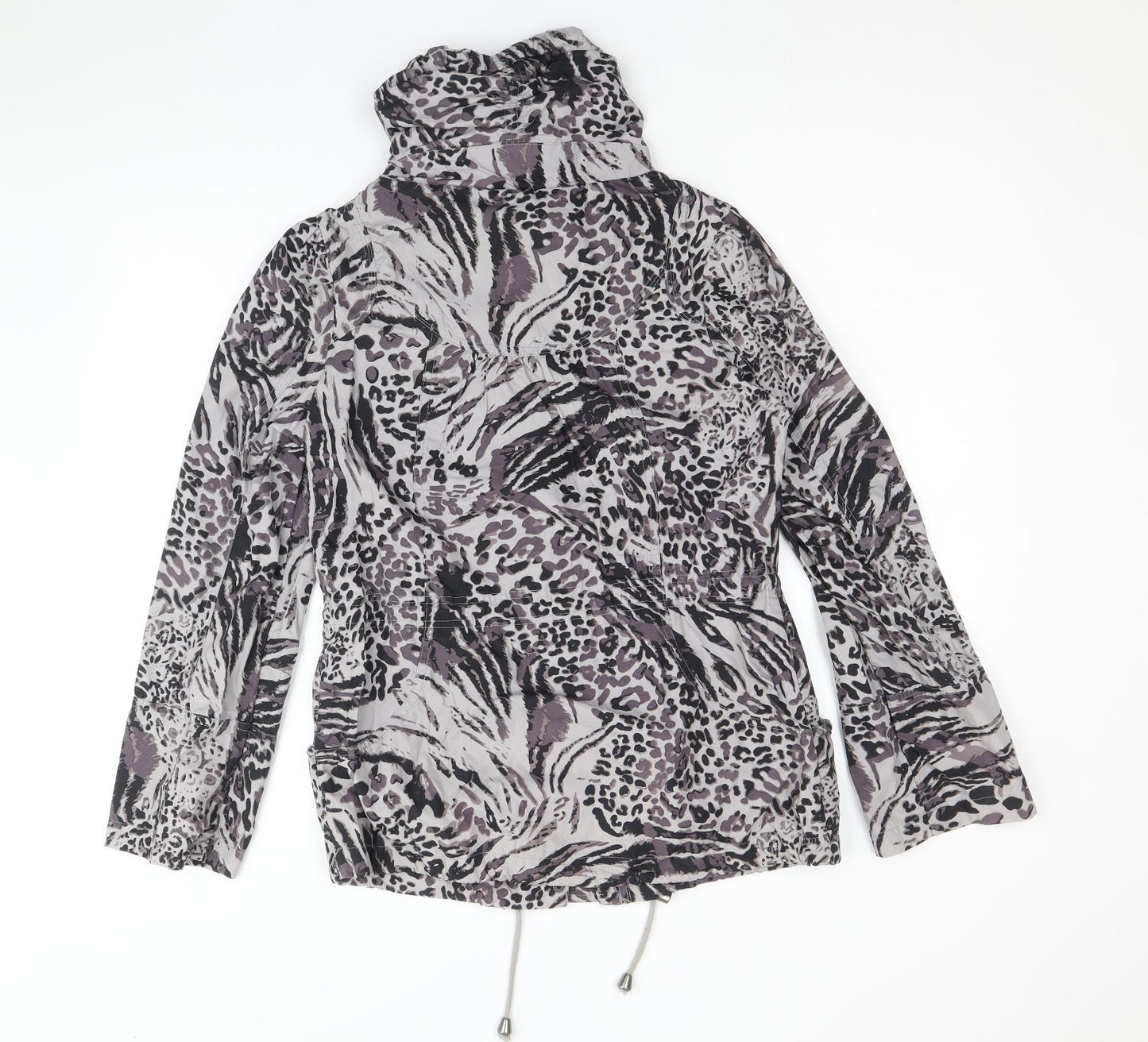 New Look Womens Grey Geometric Jacket Size 10 Zip