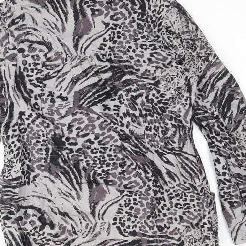 New Look Womens Grey Geometric Jacket Size 10 Zip