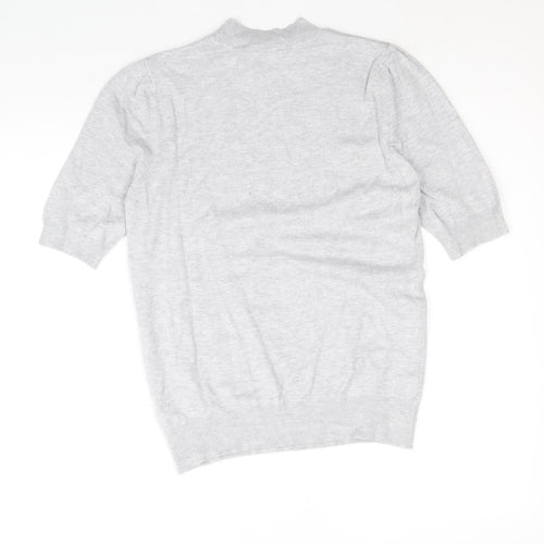 BHS Womens Grey Crew Neck Viscose Pullover Jumper Size 10