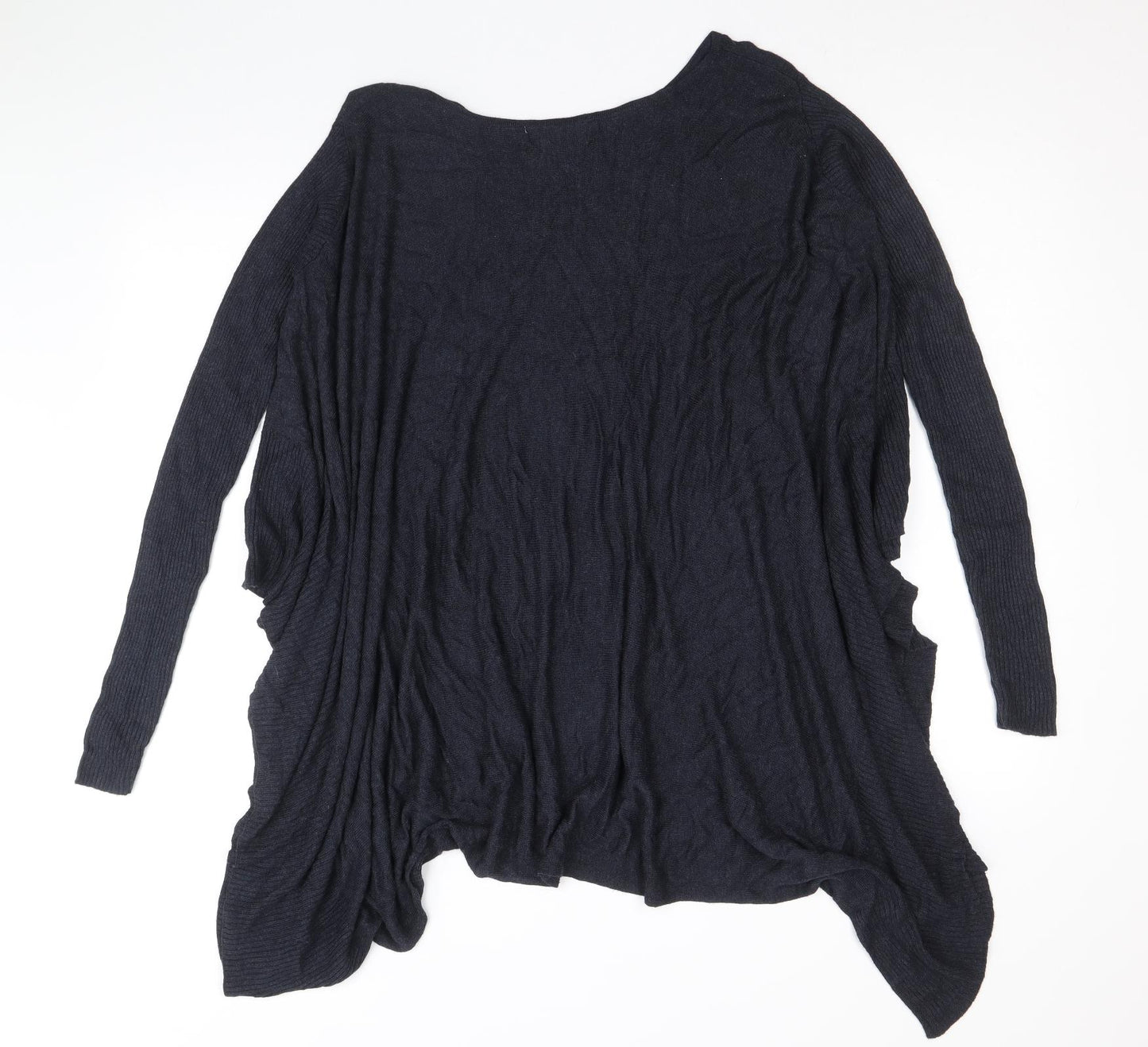Label Lab Womens Blue V-Neck Viscose Cardigan Jumper Size S - Asymmetric
