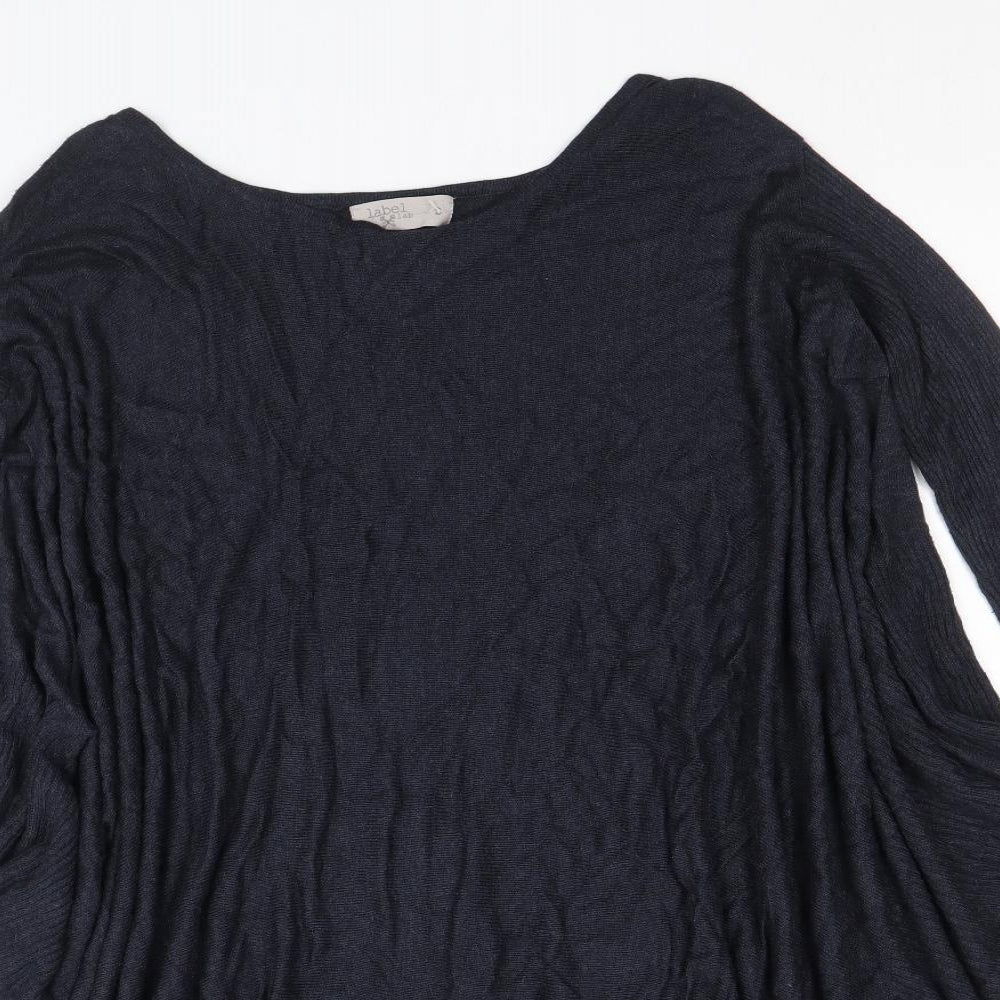 Label Lab Womens Blue V-Neck Viscose Cardigan Jumper Size S - Asymmetric
