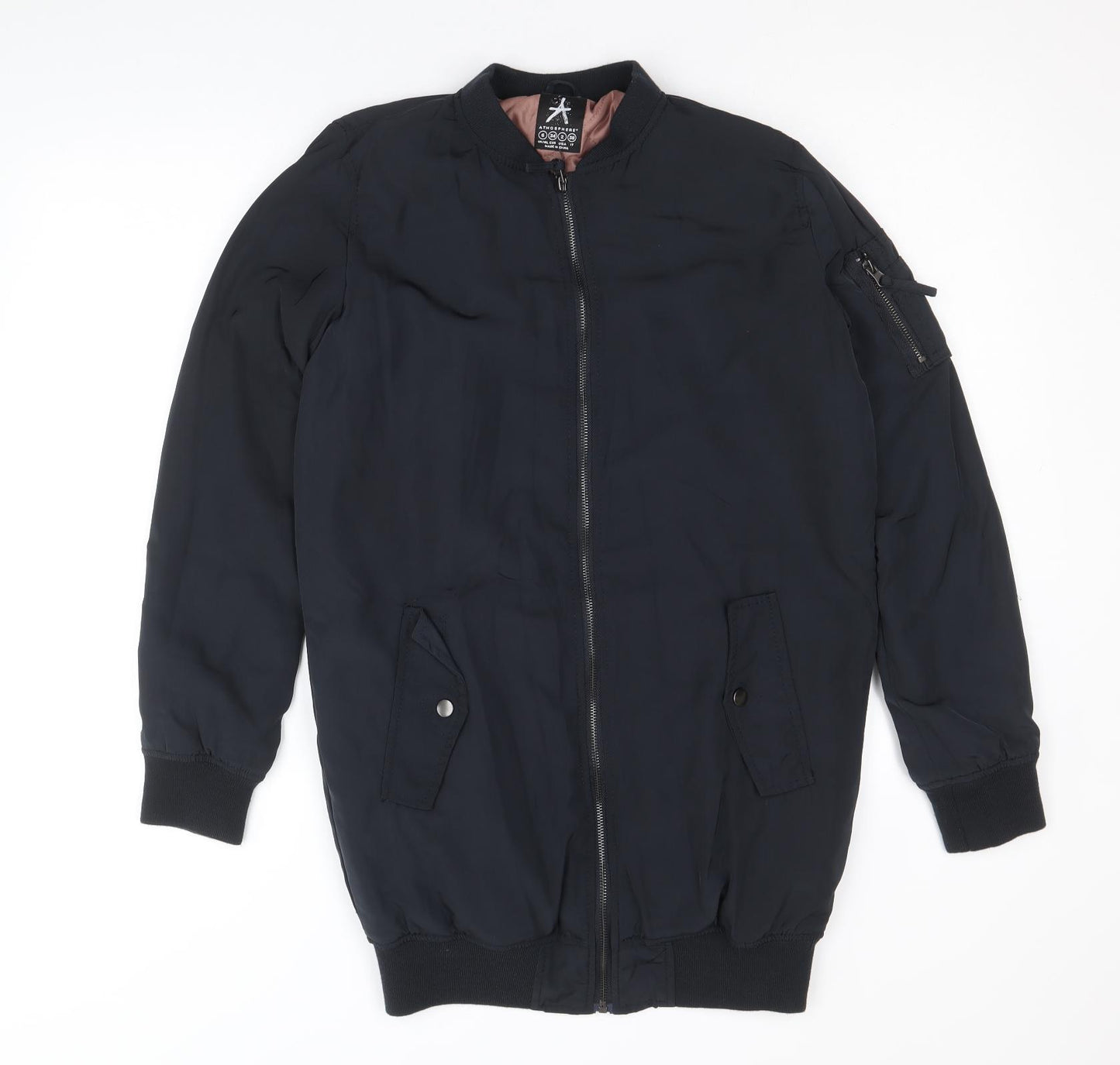 Atmosphere Womens Black Military Jacket Coat Size 6 Zip