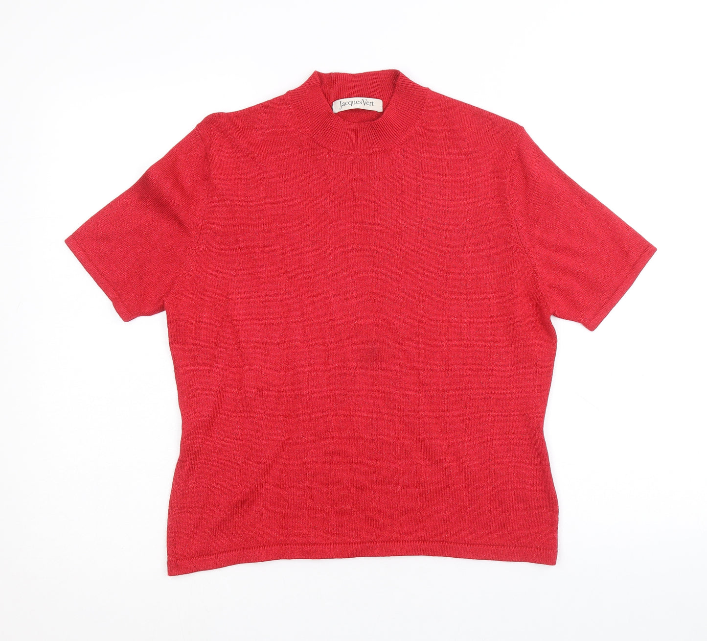 Jacques Vert Womens Red Crew Neck Viscose Pullover Jumper Size 12