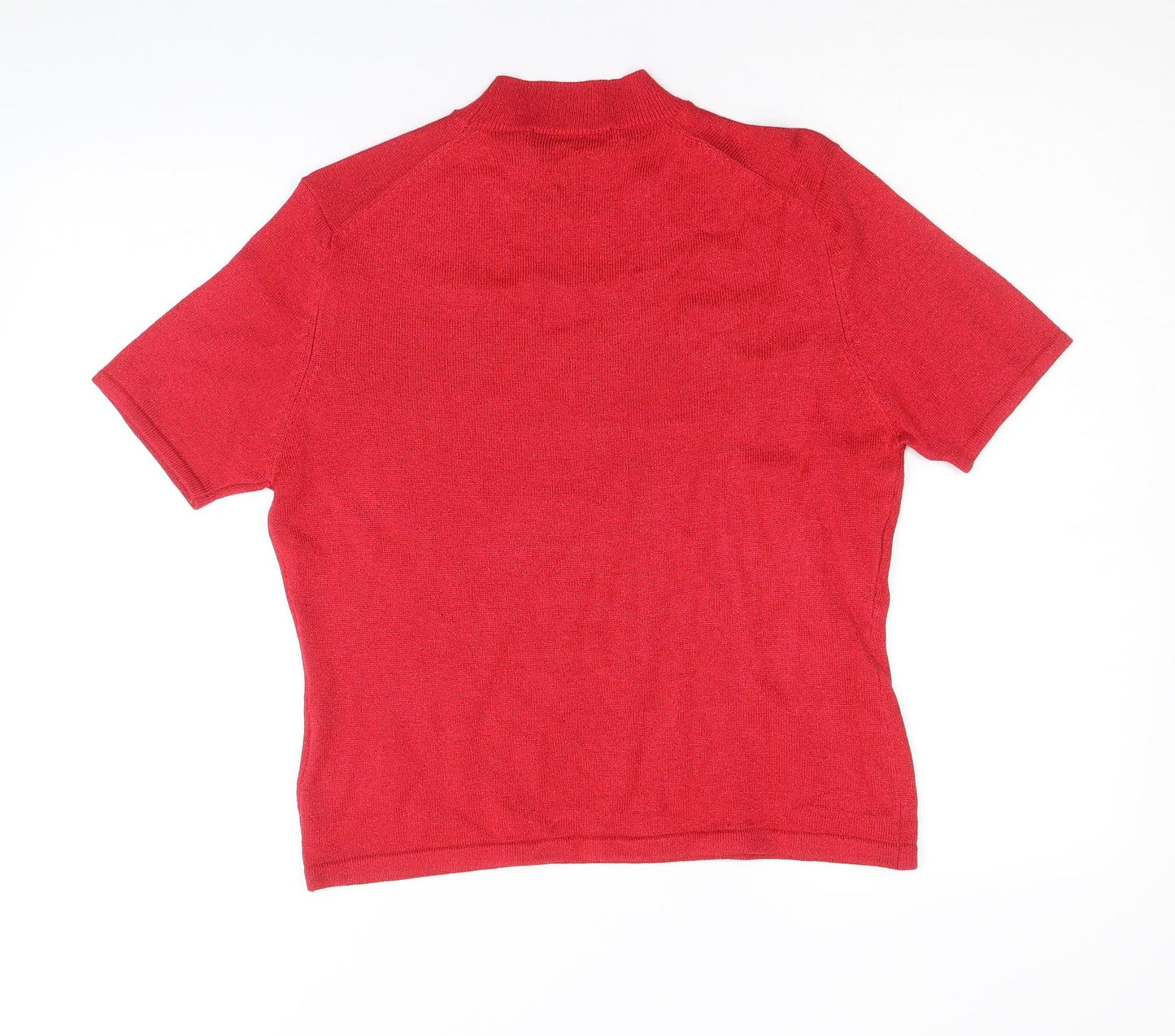 Jacques Vert Womens Red Crew Neck Viscose Pullover Jumper Size 12