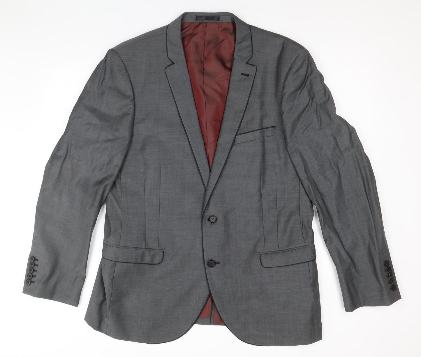 NEXT Mens Grey Wool Jacket Suit Jacket Size 44 Regular