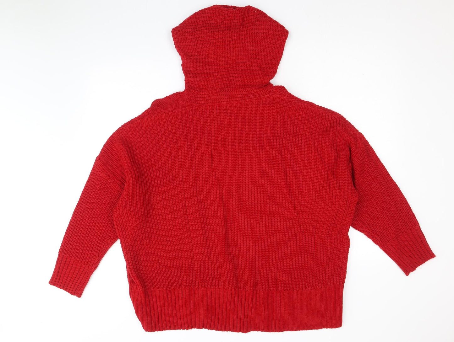 QED London Womens Red Round Neck Acrylic Pullover Jumper Size S