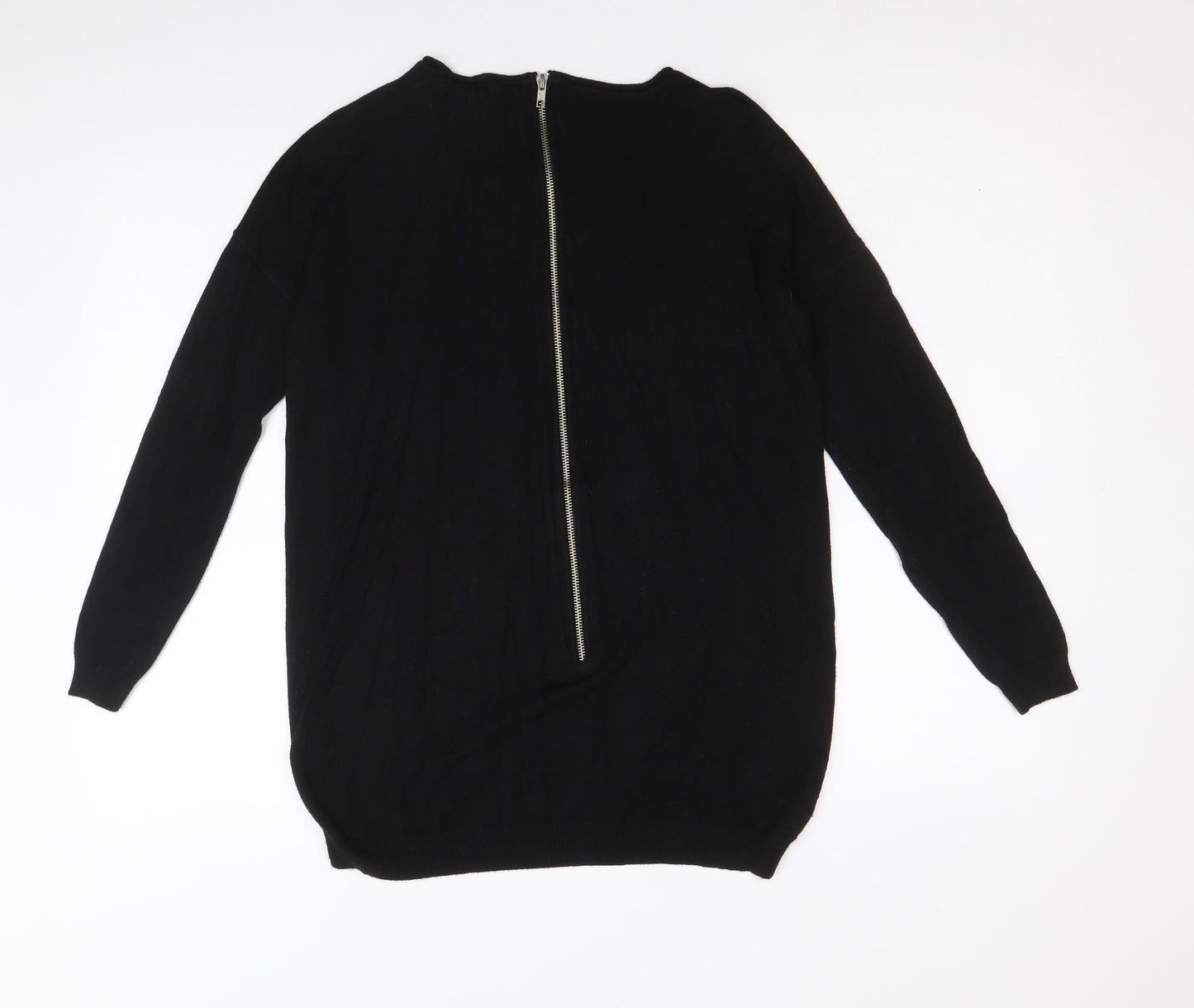 Atmosphere Womens Black Scoop Neck Nylon Pullover Jumper Size XS