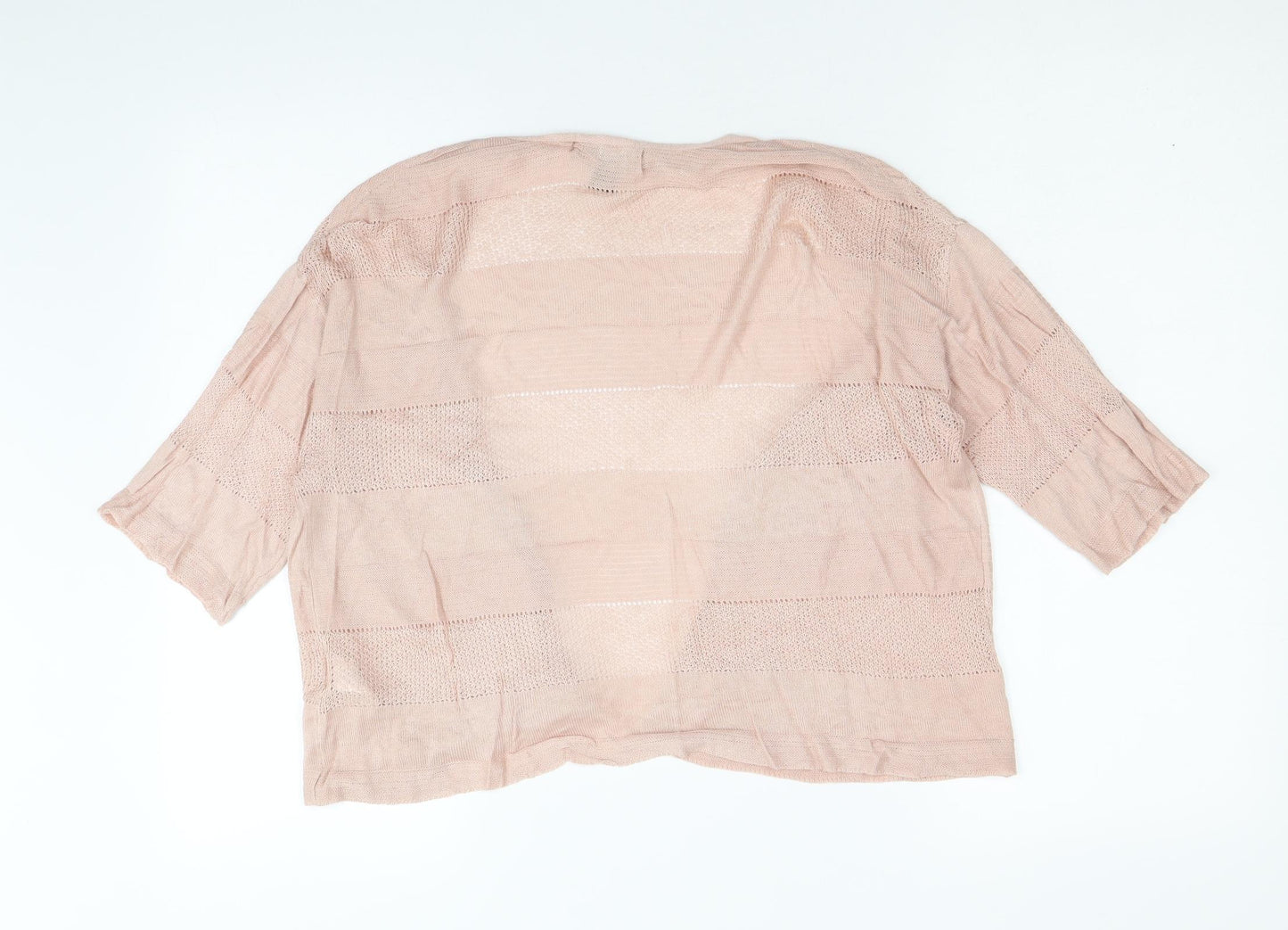 Atmosphere Womens Pink V-Neck Striped Viscose Cardigan Jumper Size M
