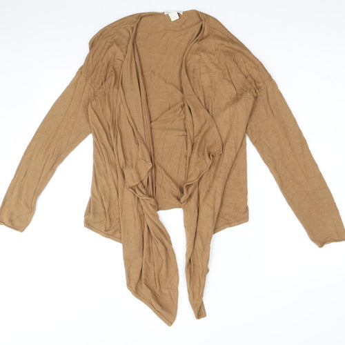 H&M Womens Brown V-Neck Viscose Cardigan Jumper Size S - Waterfall Design