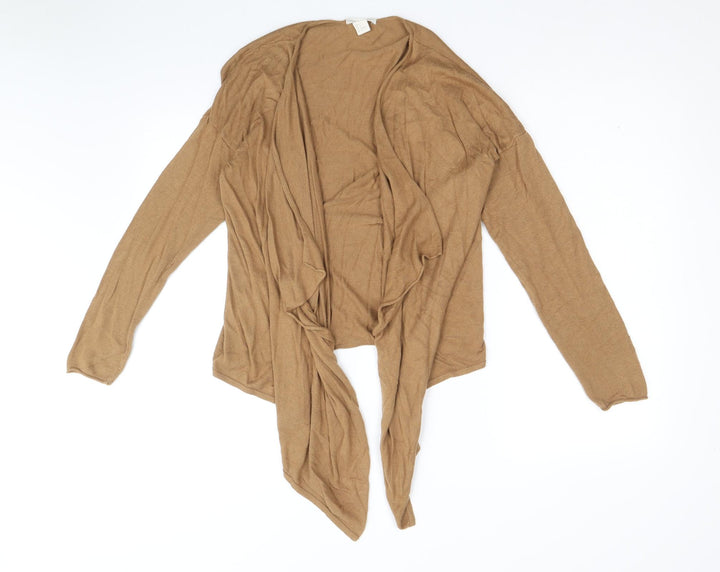 H&M Womens Brown V-Neck Viscose Cardigan Jumper Size S - Waterfall Design