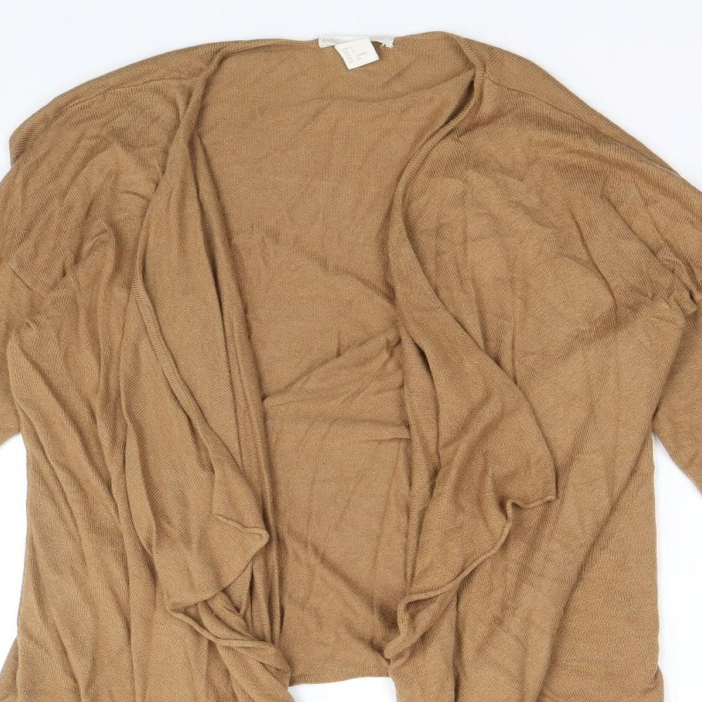 H&M Womens Brown V-Neck Viscose Cardigan Jumper Size S - Waterfall Design