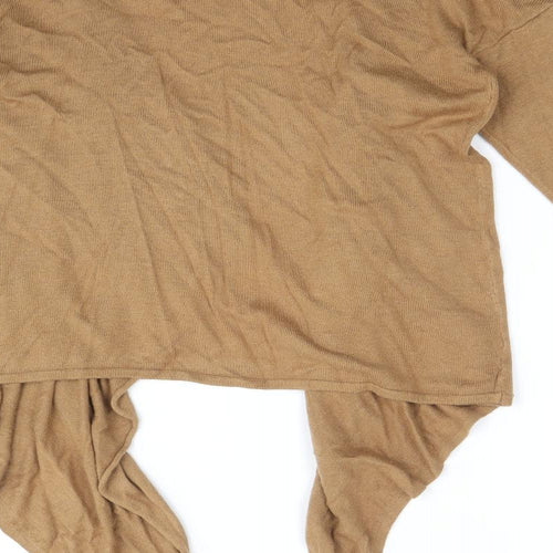 H&M Womens Brown V-Neck Viscose Cardigan Jumper Size S - Waterfall Design