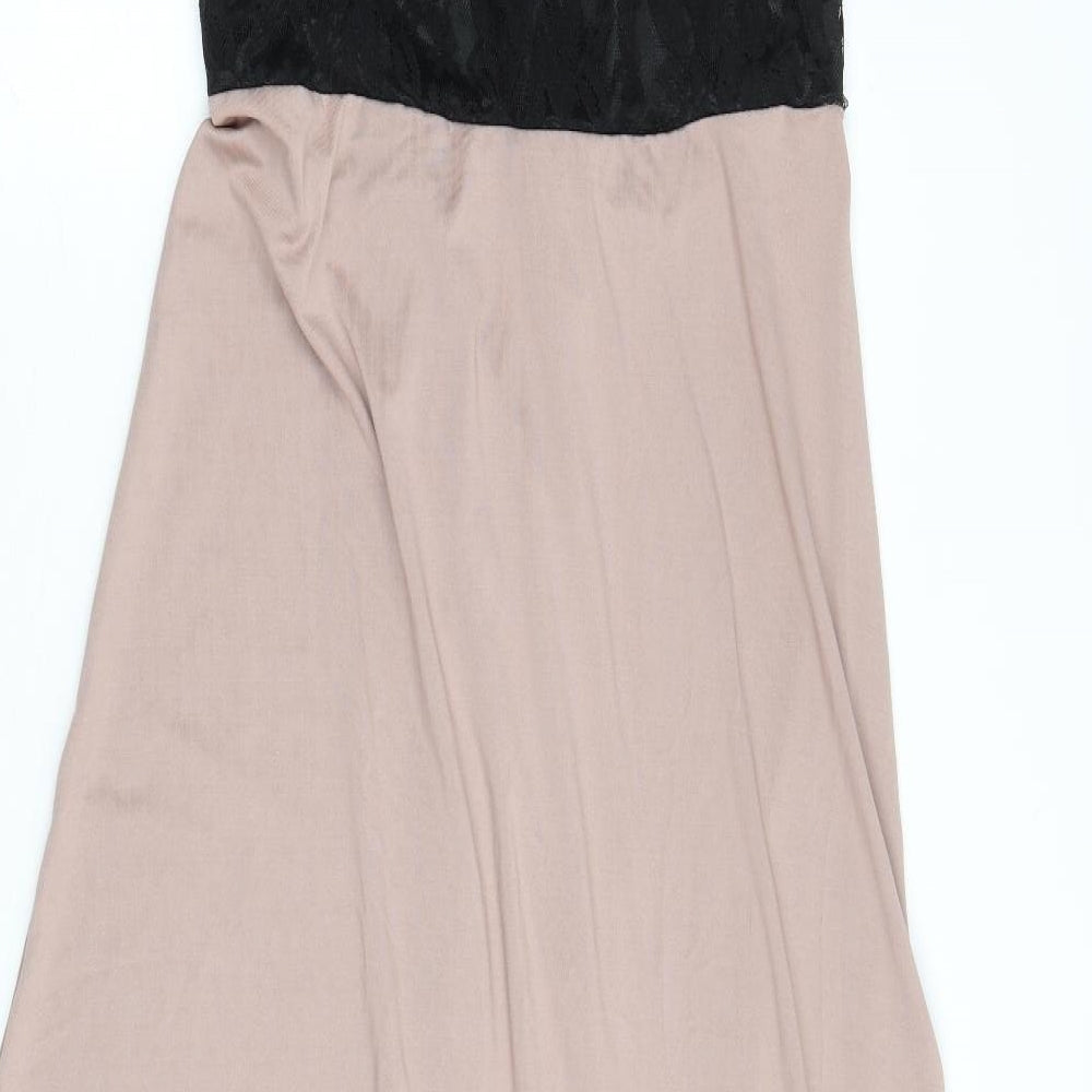 Famingka Womens Pink Colourblock Polyester Ball Gown Size L V-Neck Pullover