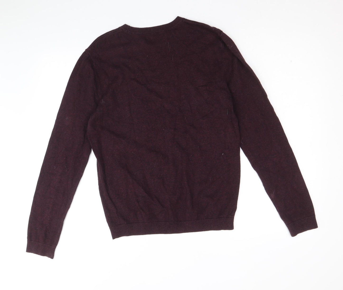 Topman Mens Purple Round Neck Cotton Pullover Jumper Size S Long Sleeve