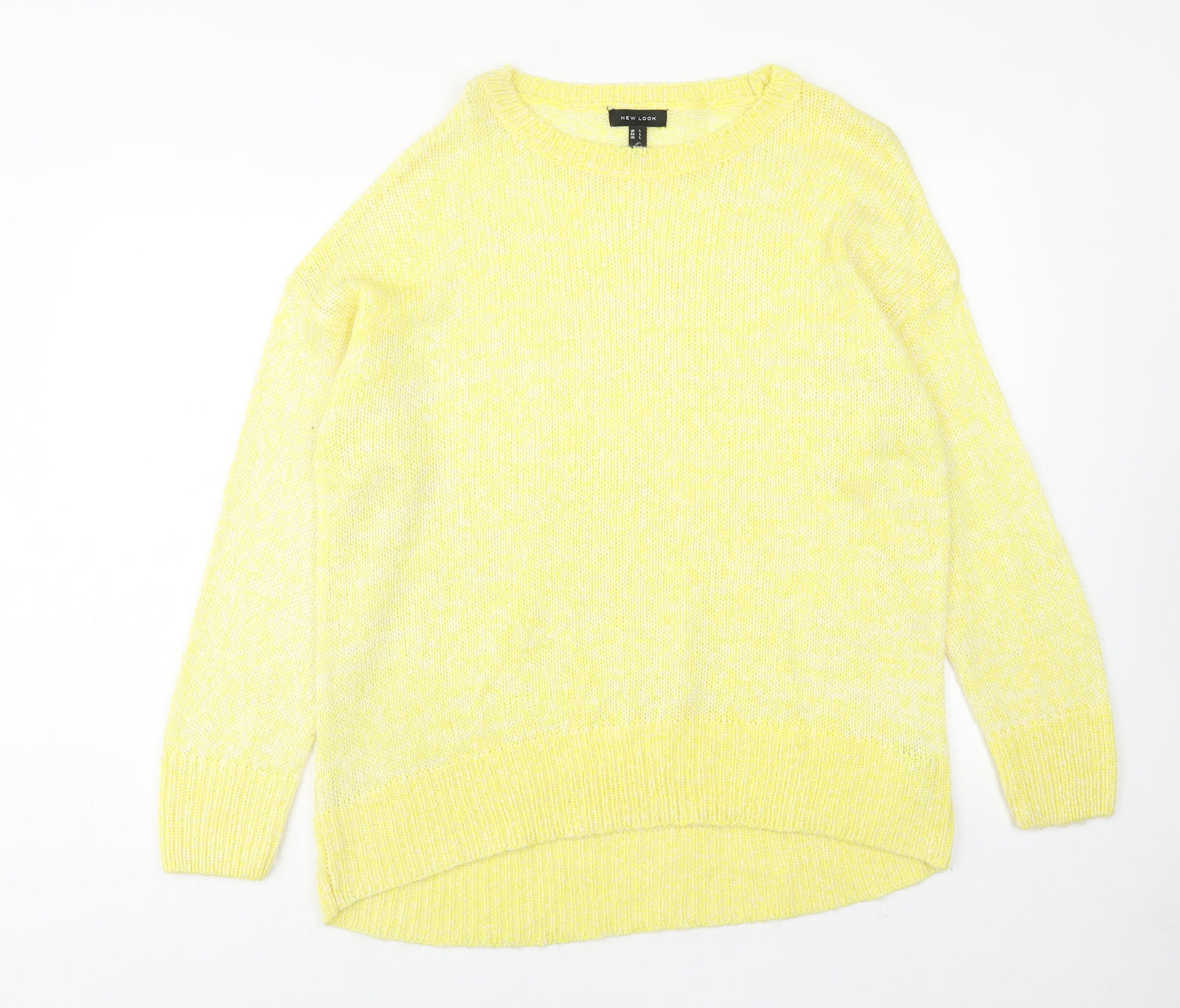 New Look Womens Yellow Round Neck Acrylic Pullover Jumper Size L