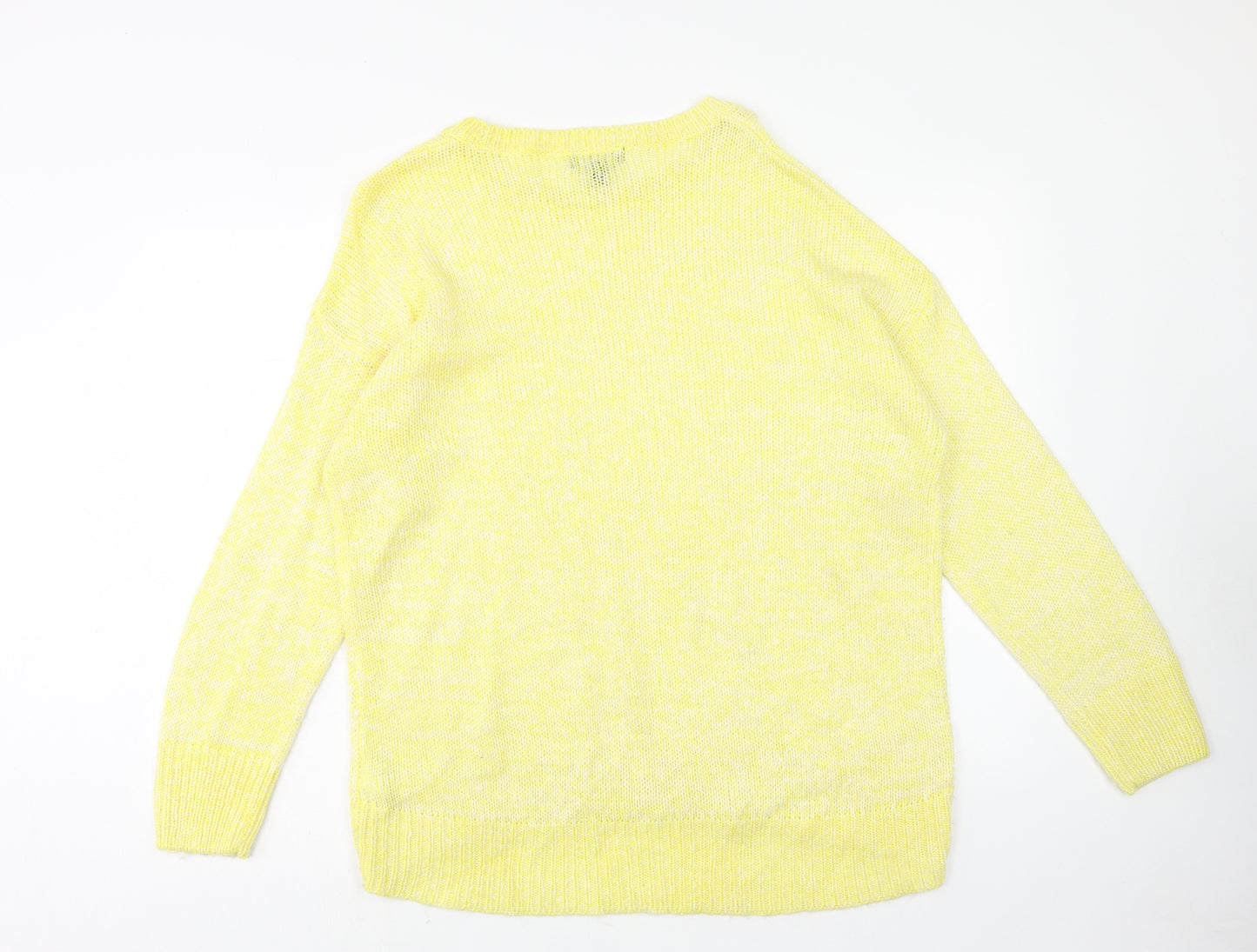 New Look Womens Yellow Round Neck Acrylic Pullover Jumper Size L