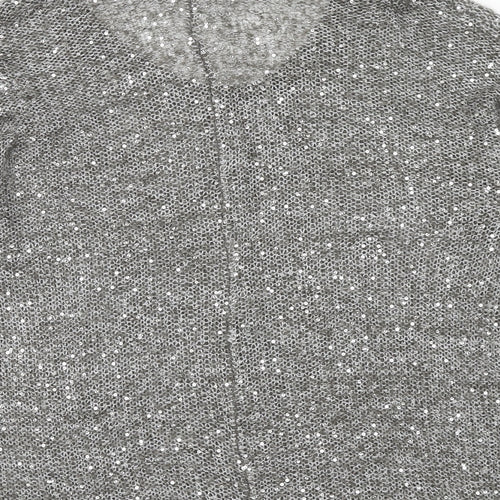 NEXT Womens Grey Scoop Neck Polyester Pullover Jumper Size 12