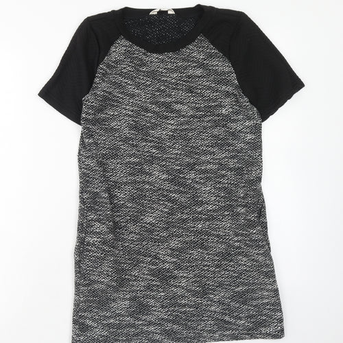 Atmosphere Womens Black Polyester T-Shirt Dress Size 8 Round Neck Pullover