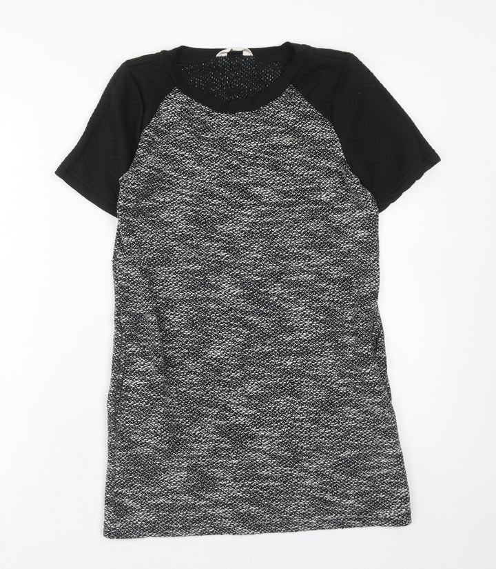 Atmosphere Womens Black Polyester T-Shirt Dress Size 8 Round Neck Pullover