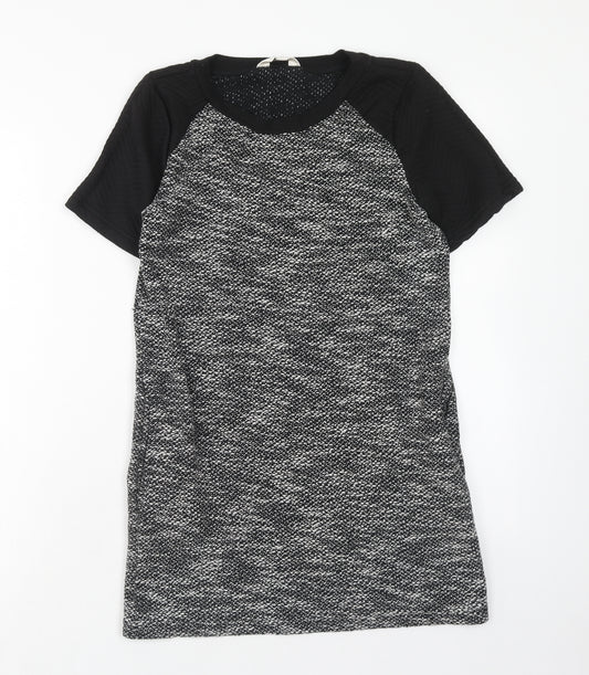 Atmosphere Womens Black Polyester T-Shirt Dress Size 8 Round Neck Pullover