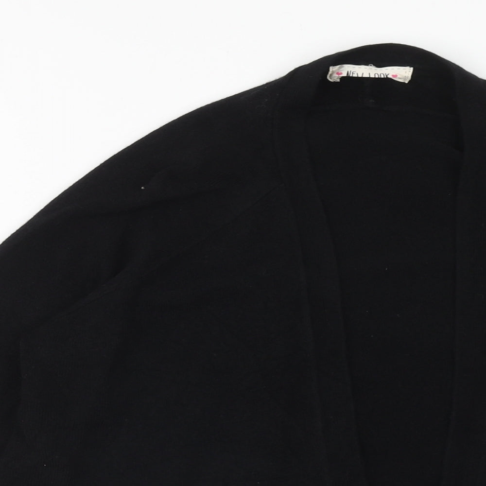 New Look Womens Black V-Neck Acrylic Cardigan Jumper Size 8