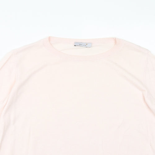 Marks and Spencer Womens Pink Round Neck Cotton Pullover Jumper Size 12