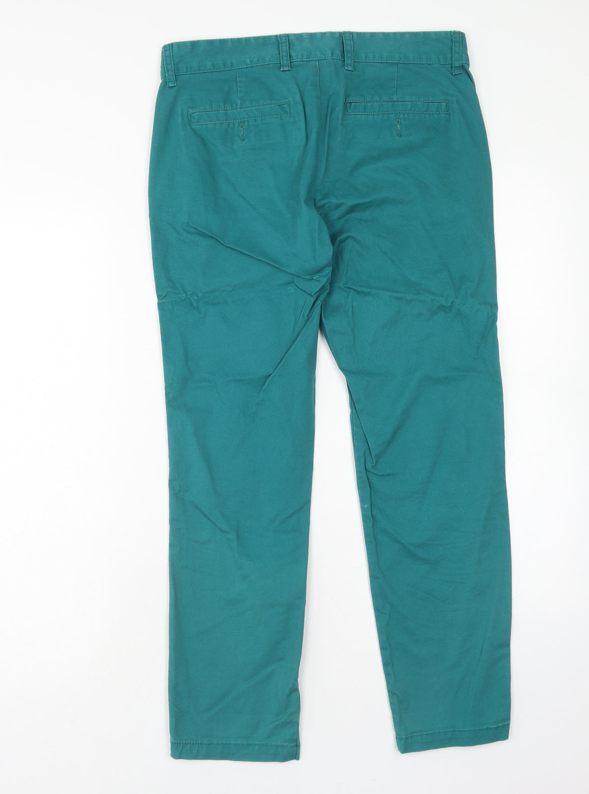 Gap Womens Green Cotton Trousers Size 6 Regular Zip