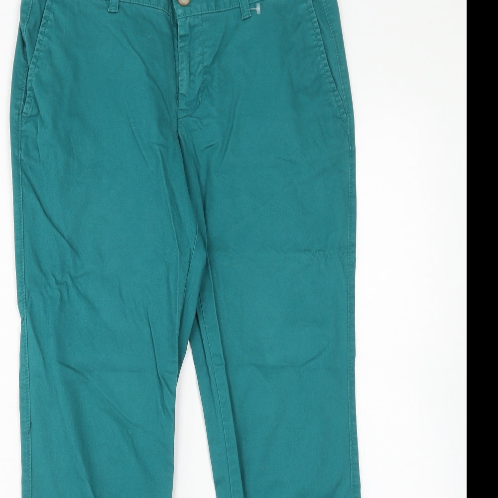 Gap Womens Green Cotton Trousers Size 6 Regular Zip